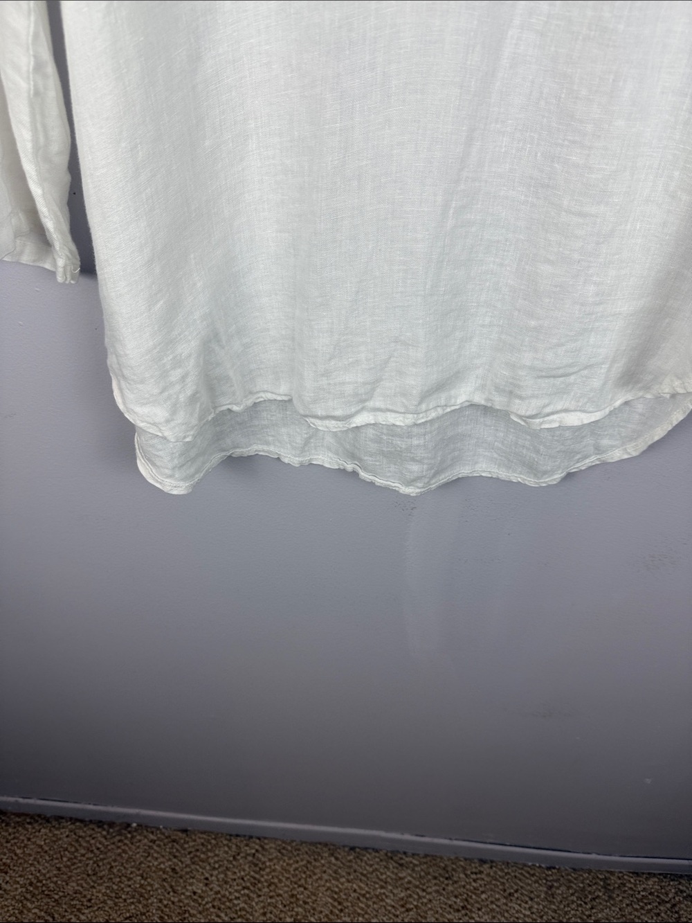 ROSEMARINE Made in Italy White Linen Tunic Henley Blouse Made in Italy Size L - Picture 11 of 13